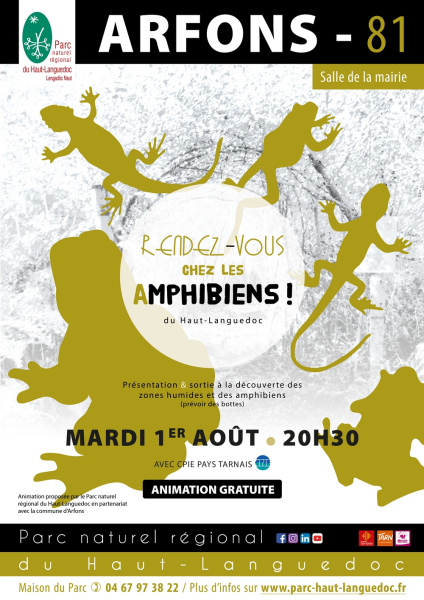 Rendez-vous chez les amphibiens à ARFONS le mardi 1 août à 20h30