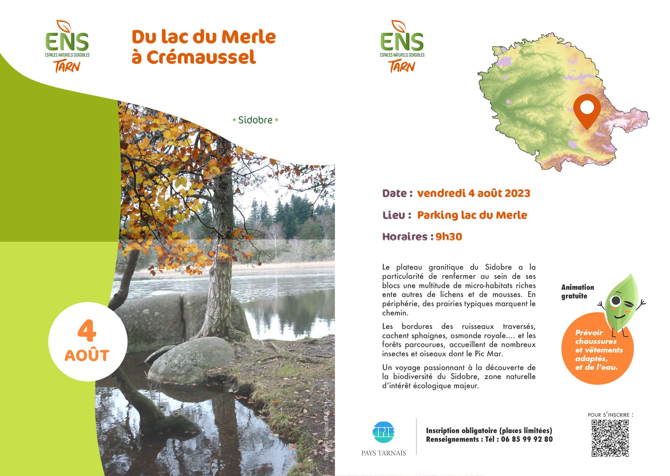 [Balade nature] Dans le Sidobre, du Lac du Merle à Crémaussel Vendredi 4 août à 9h30