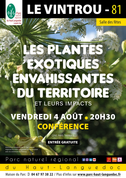 [Conférence] Les plantes exotiques envahissantes et leurs impacts le vendredi 4 août 2023 à 20h30 au Vintrou