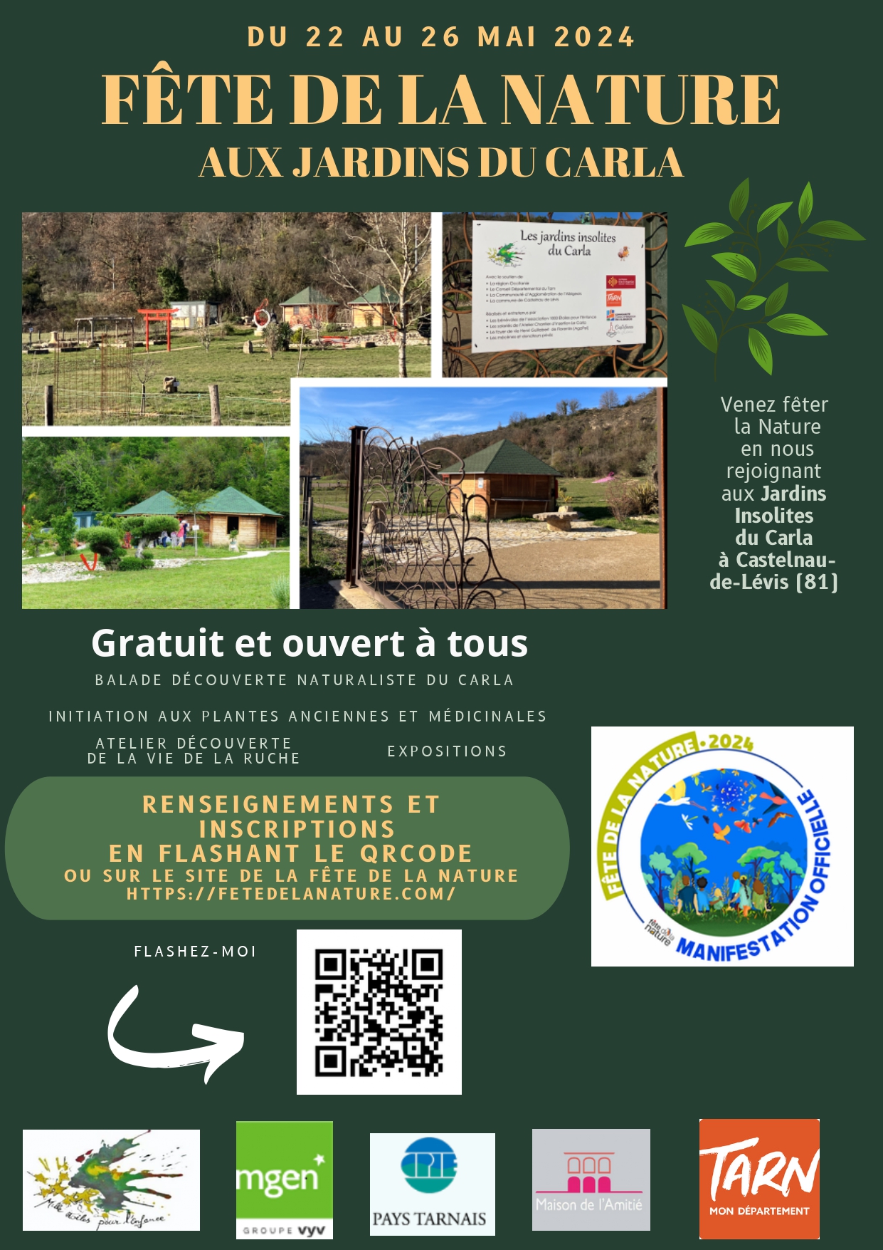 Le CPIE participe à la fête de la nature aux Jardins du Carla du 22 au 26 mai