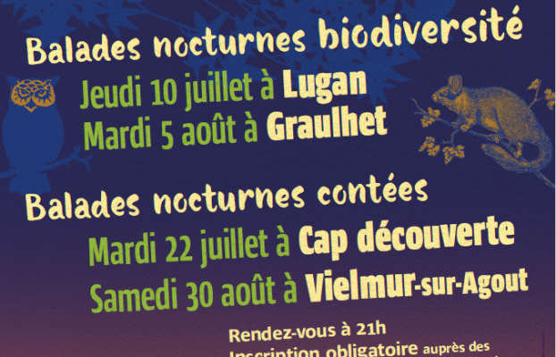 [Balade nocturne] biodiversité Jeudi 10 juillet à Lugan