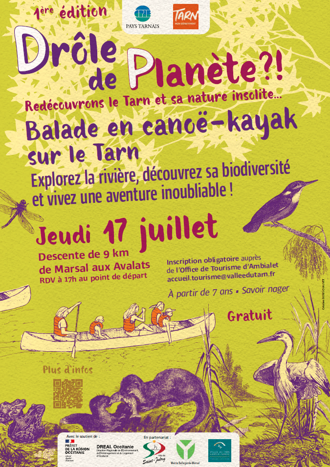 [Canoë-kayak] Balade sur le Tarn de Marsal aux Avalats Jeudi 17 juillet