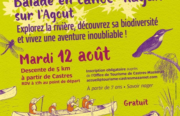 [Balade en canoë-kayak] sur l’Agout à Castres le mardi 12 août