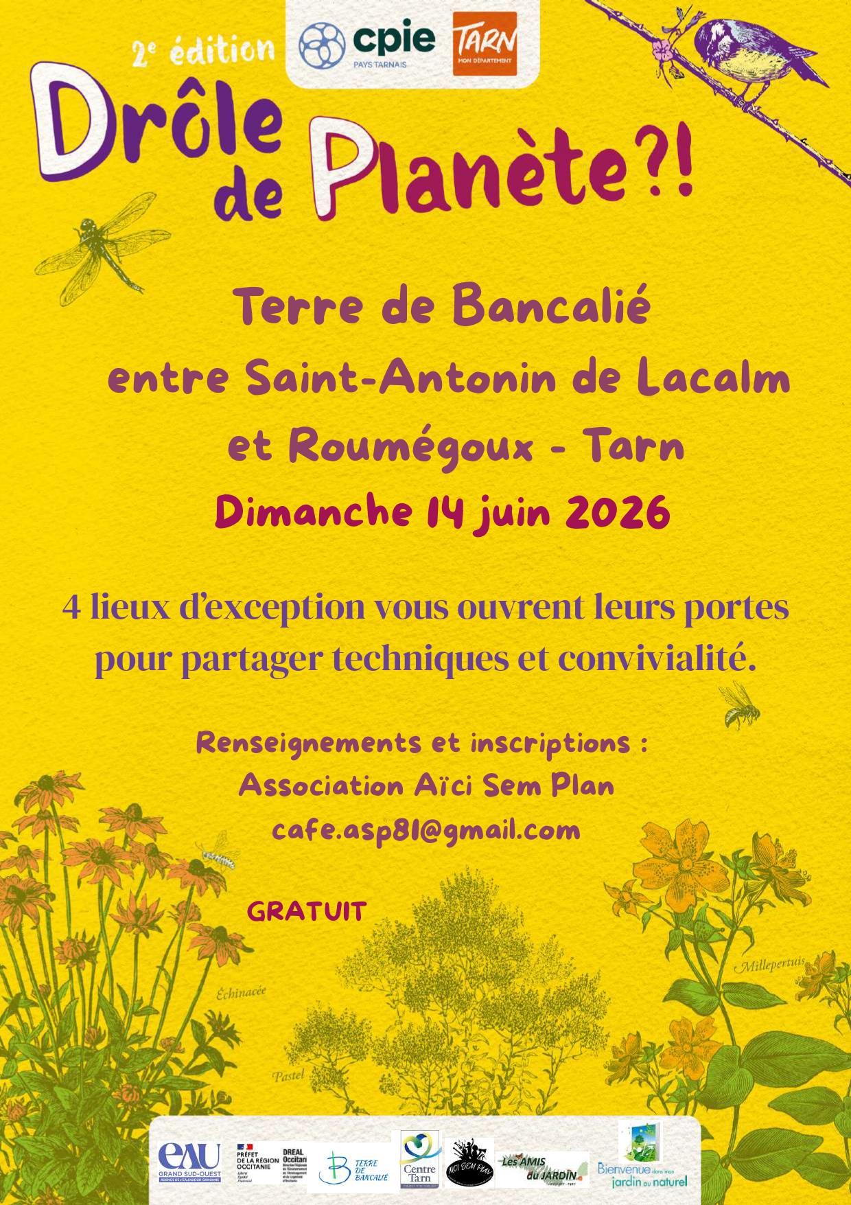 [Échappée verte, de jardins en jardins] entre Saint-Antonin de Lacalm et Roumégoux Dimanche 14 Juin 2026