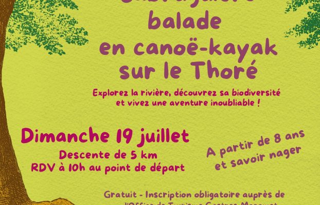 [Balade en canoë-kayak] à Labruguière sur le Thoré 5 km Dimanche 19 juillet 2026