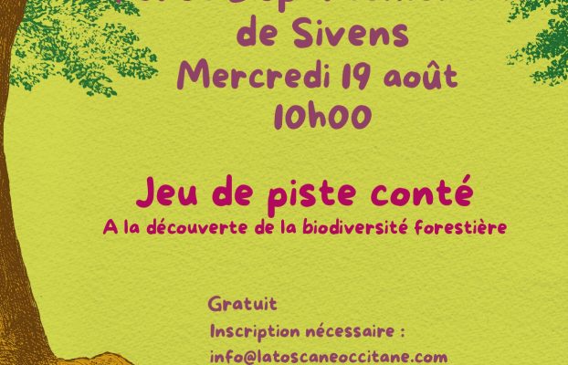 [Jeu de piste conté] à la découverte de la biodiversité forestière Forêt Départementale de Sivens Mercredi 19 août 2026